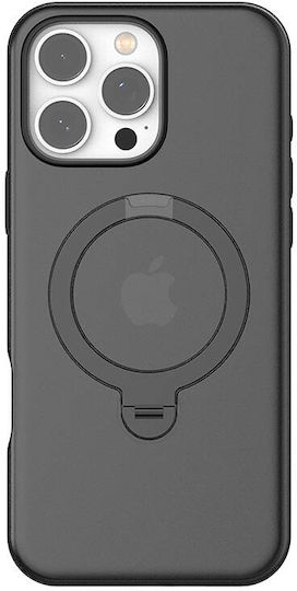 Torras Ostand Back Cover Silicon Negru (iPhone 16 Pro)