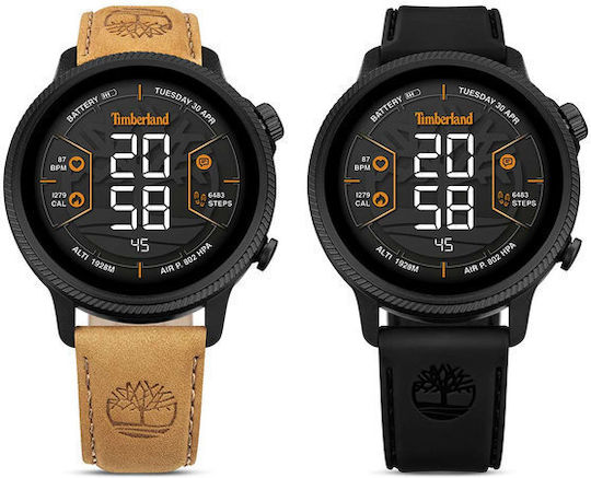 Timberland Trail Force S1 48mm Smartwatch με Παλμογράφο (Light Brown Leather Strap Gift Set)