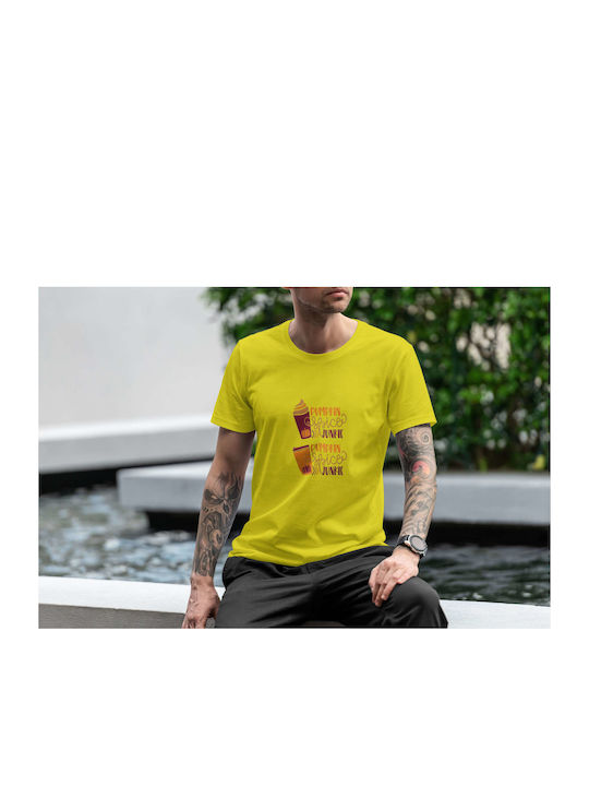 Pumpkin Spice Junkie T-shirt Yellow Cotton