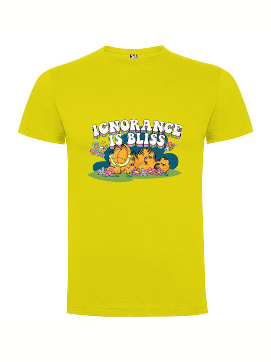 Blissful Tiger Dreams T-shirt Yellow Cotton