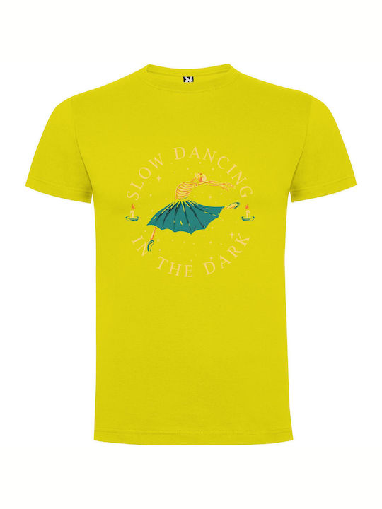 Glowing Shadows: Dark Dances T-shirt Yellow Cotton