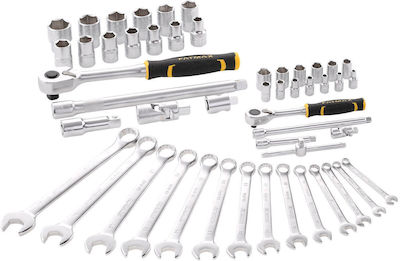 Stanley Set de chei tubulare și clichet 1\4" & 1\2" 50buc