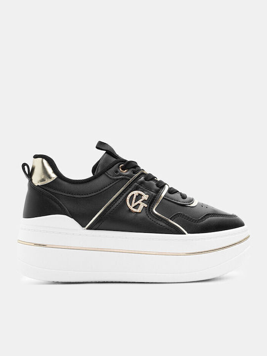 Damen Flatforms Sneakers BLACK