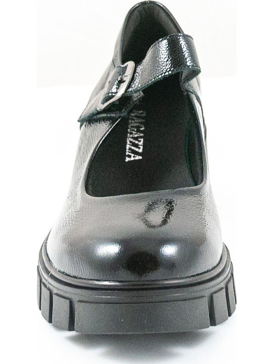 Patent Leather Women's Moccasins in Black Color