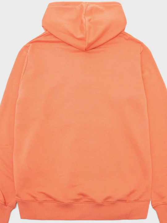 CAT Men's Sweatshirt with Hood and Pockets Orange Rust