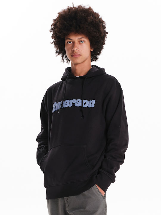 Emerson Herren Sweatshirt mit Kapuze und Taschen Black