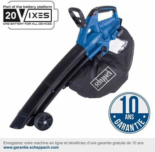 Scheppach BC-BLV720-X Blower / Vacuum Handheld Battery 20V Solo with Maximum Air Speed 210km/h