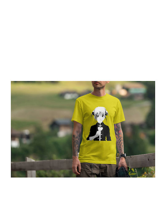 Illustration T-shirt Yellow Cotton