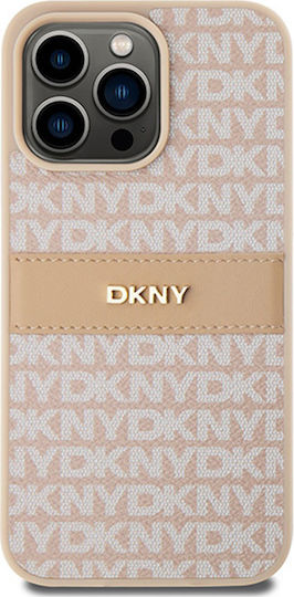 Θήκη Dkny Pu Leather Repeat Pattern Tonal Stripe Case Apple Iphone 15 Pro Max 6.7" Pink