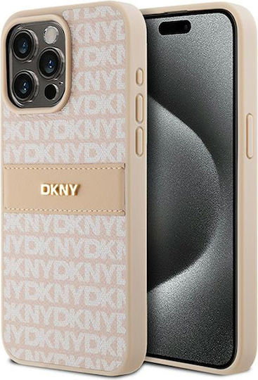 Θήκη Dkny Pu Leather Repeat Pattern Tonal Stripe Case Apple Iphone 15 Pro Max 6.7" Pink