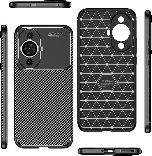 Techsuit Umschlag Rückseite Silikon Schwarz (Huawei Nova 12s)