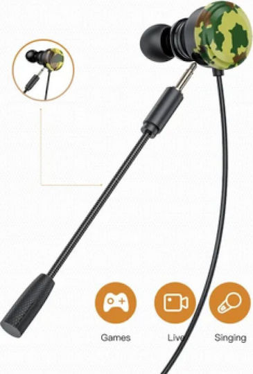 Awei L6 În ureche Handsfree cu două căști cu mufă 3.5mm Khaki