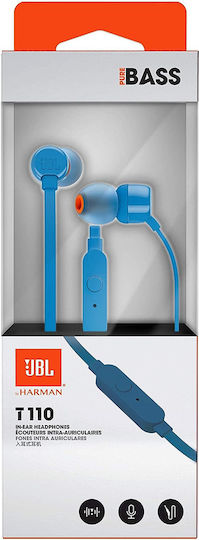 JBL T110 In-ear Handsfree Headphones with Connector 3.5mm Blue