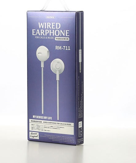 Remax RM-711 Earbuds Handsfree Headphones with Connector 3.5mm Gray