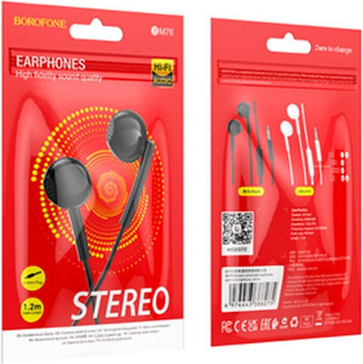 Borofone BM76 In-ear Handsfree με Βύσμα 3.5mm Μαύρο