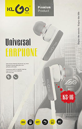KLGO KS-16 In-ear Handsfree με Βύσμα 3.5mm Μαύρο