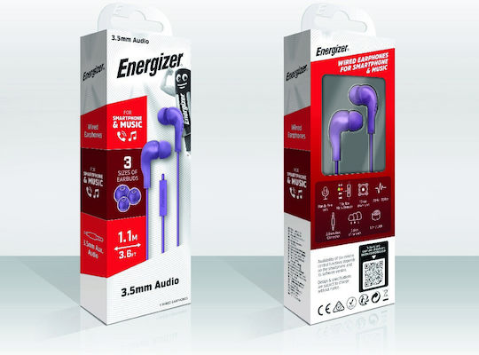 Energizer CIA5 In-Ear Freihändig Kopfhörer mit Stecker 3.5mm Lila