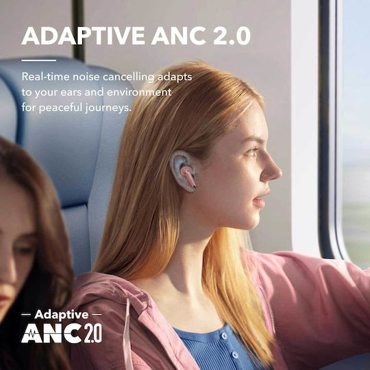 Soundcore by Anker Liberty 4 NC In-ear Bluetooth Handsfree Ακουστικά με Αντοχή στον Ιδρώτα και Θήκη Φόρτισης Ροζ