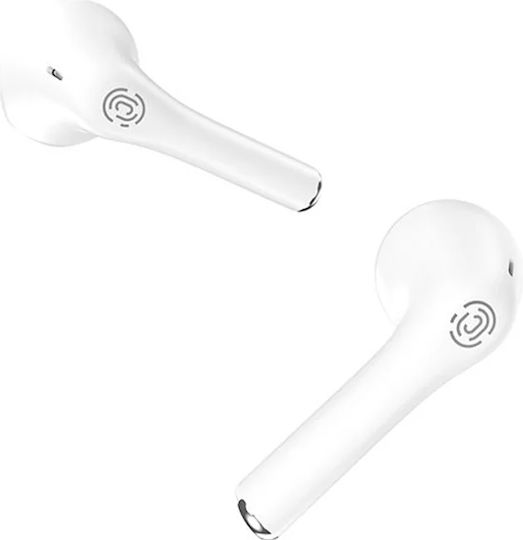 Vention ELF E02 Earbud Bluetooth Handsfree Ακουστικά με Θήκη Φόρτισης Λευκά