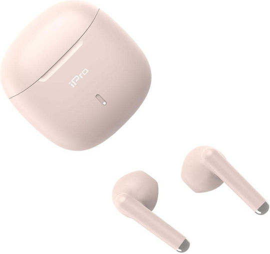 iPro TW100 In-ear Bluetooth Handsfree Ακουστικά με Θήκη Φόρτισης Ροζ