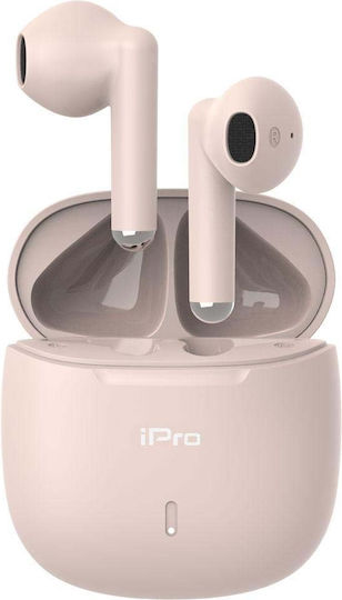 iPro TW100 In-ear Bluetooth Handsfree Ακουστικά με Θήκη Φόρτισης Ροζ