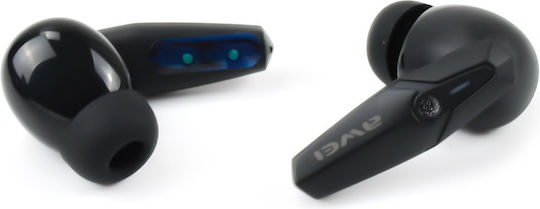 Awei T25 Earbud Bluetooth Handsfree Ακουστικό με Θήκη Φόρτισης Μαύρο