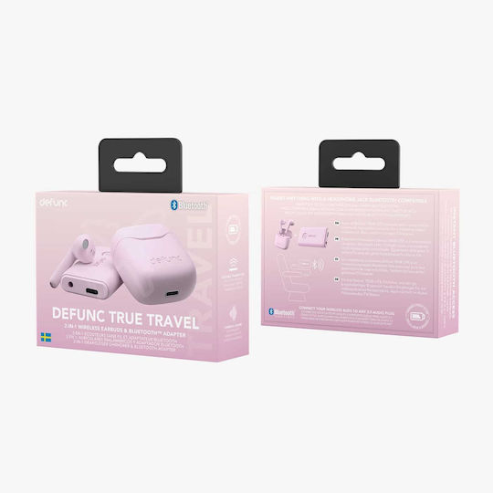 Defunc True Lite Travel Kit Earbud Bluetooth Handsfree Earphones with Sweat Resistance and Charging Case Pink