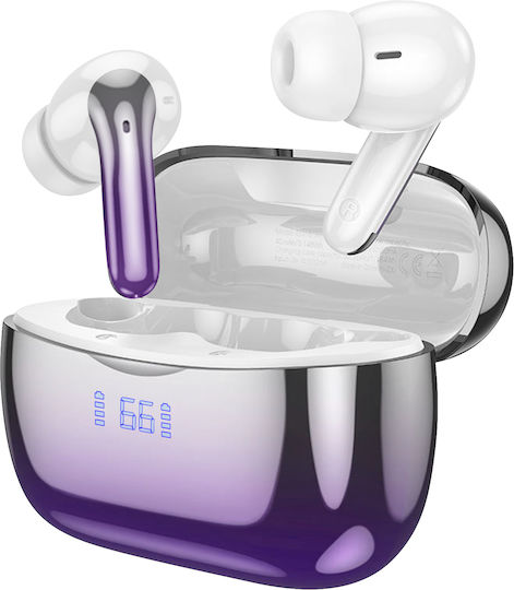 Hoco EQ16 In-ear Bluetooth Handsfree Earphones with Charging Case Purple Glaze