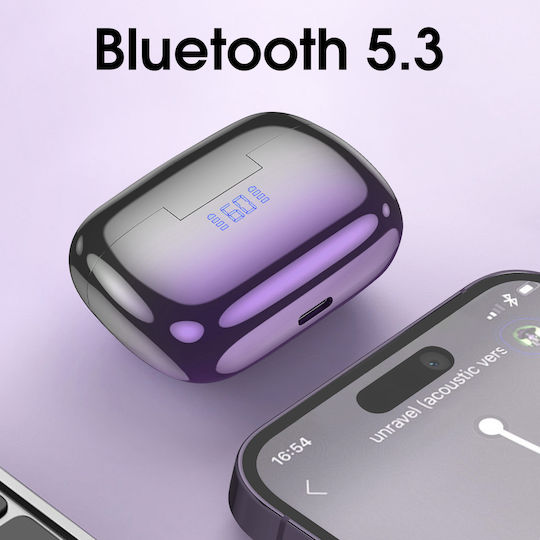 Hoco EQ16 In-ear Bluetooth Handsfree Earphones with Charging Case Purple Glaze