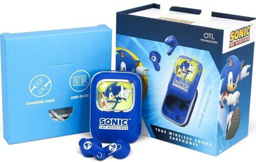 OTL Sonic the Hedgehog Slide In ear Bluetooth хендсфри Слушалки с Кутийка за Зареждане Син