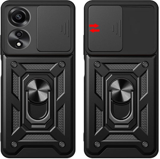 Techsuit Camshield Umschlag Rückseite Kunststoff / Silikon Schwarz (Oppo A60)