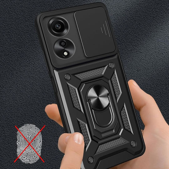 Techsuit Camshield Umschlag Rückseite Kunststoff / Silikon Schwarz (Oppo A60)