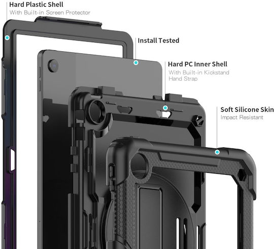 Tech-Protect Solid360 Handstrap Stand Back Cover Μαύρη (Lenovo Tab M10 Plus 10.6" 3rd Gen)