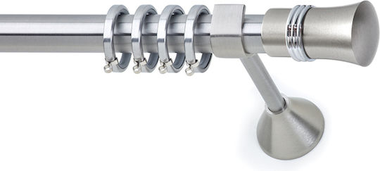Anartisi Metallisch Vorhangstange Leon Doppel mit Stange Φ25mm 360cm Nickel Satin