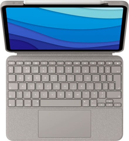 Logitech Combo Touch UK Flip Cover cu Tastatură în Engleză Marea Britanie Nisip (iPad Pro 2021 12.9") 920-010222