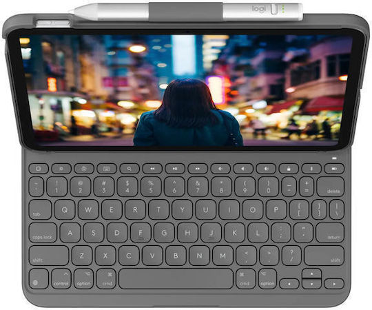 Logitech Flip Cover με Πληκτρολόγιο στα Αγγλικά UK Γκρι (iPad 2022 10.9'')