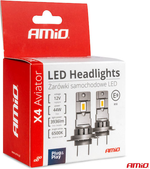AMiO Λάμπες Αυτοκινήτου H7 LED Ψυχρό Λευκό 44W
