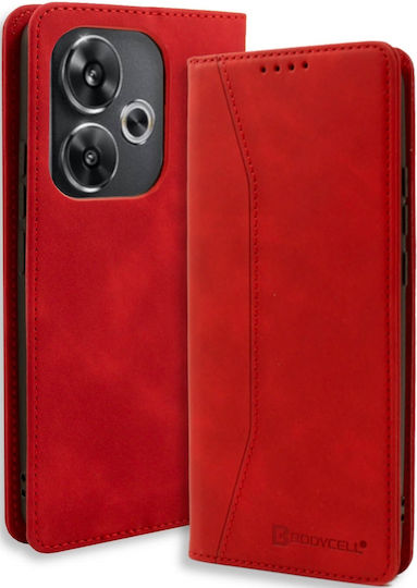 Bodycell Book Piele artificială / Piele Roșu (Xiaomi Poco F6 5G)