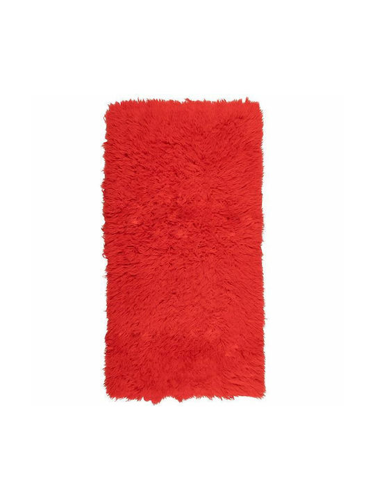 Βιοκαρπέτ Flokati Χαλί Ορθογώνιο Shaggy Μάλλινο 123 Red 70x130cm