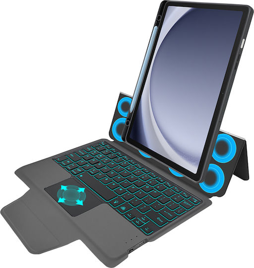 Techsuit Flip Cover with Keyboard Blacη (Samsung Galaxy Tab A9 Plus)