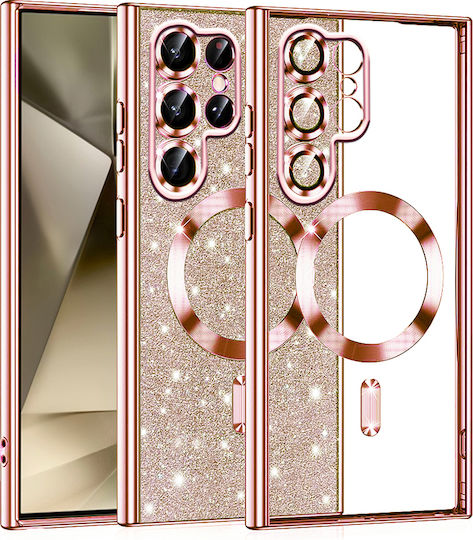 Techsuit Luxury Glitter Magsafe Samsung Galaxy S22 Ultra 5g Rose Gold