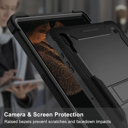 Techsuit Screen Protector Back Cover Durable Black (Samsung Galaxy Tab S8 Ultra Samsung Galaxy Tab S9 Ultra)