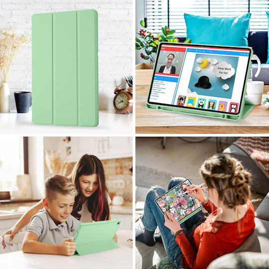 Techsuit Durable Green Flip Cover (Galaxy Tab S6 Lite 10.4)