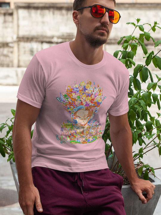 Collage T-shirt Dragon Ball Pink Cotton