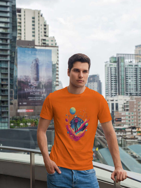 Space Adventure T-shirt Πορτοκαλί Βαμβακερό