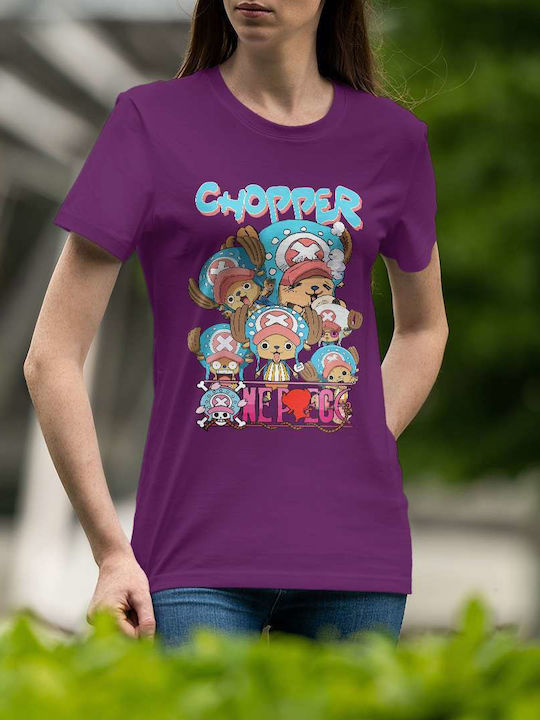 Chopper T-shirt One Piece Μωβ Βαμβακερό