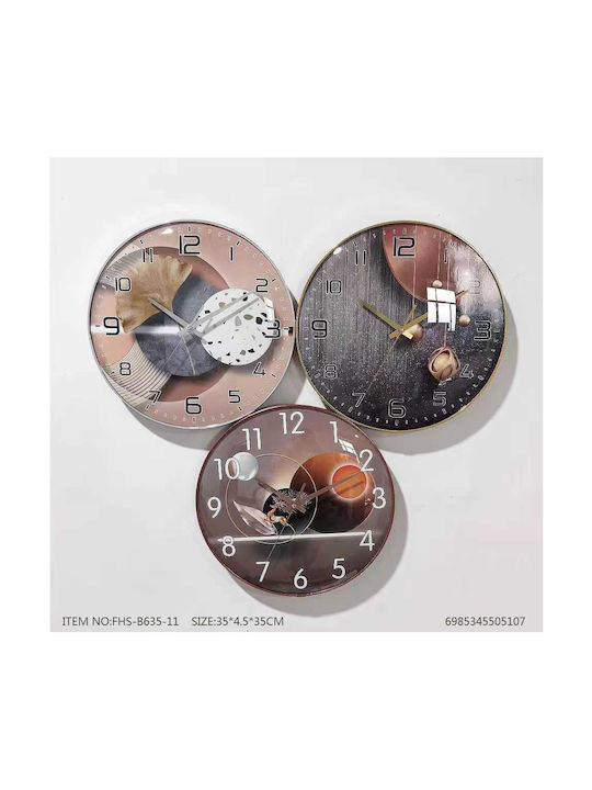 Wall Clock Plastic Beige Ø35cm