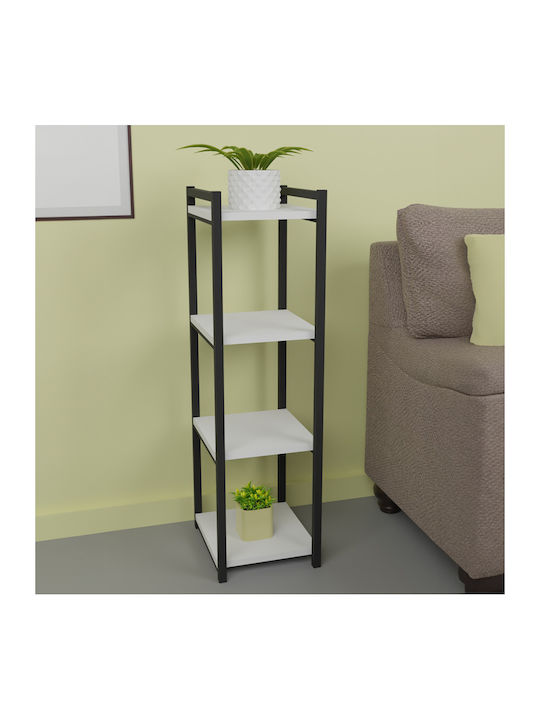 Shelving Unit Floor Harvey Black-White 33x28x100cm