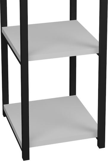 Βιβλιοθήκη Harvey Μαύρο-λευκή 33x28x100εκ.