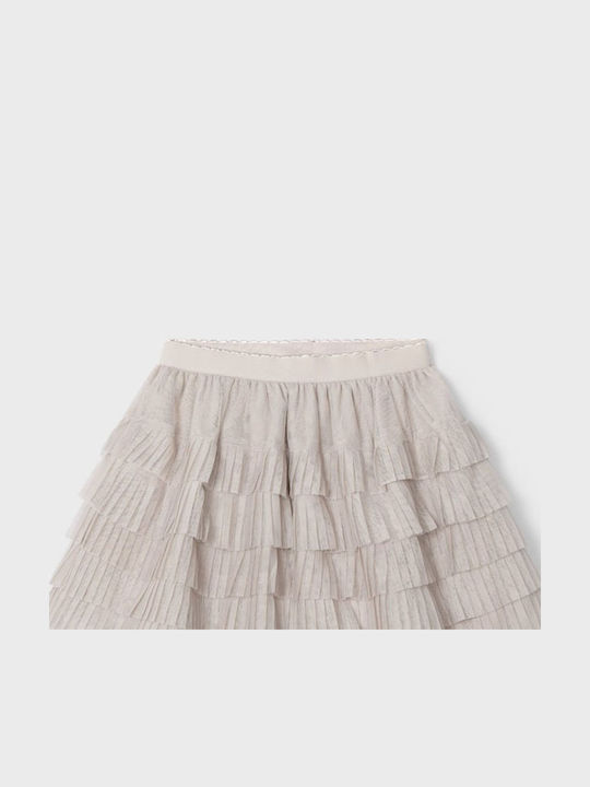 Fustă Plisată pentru Copii din Tulle Bej